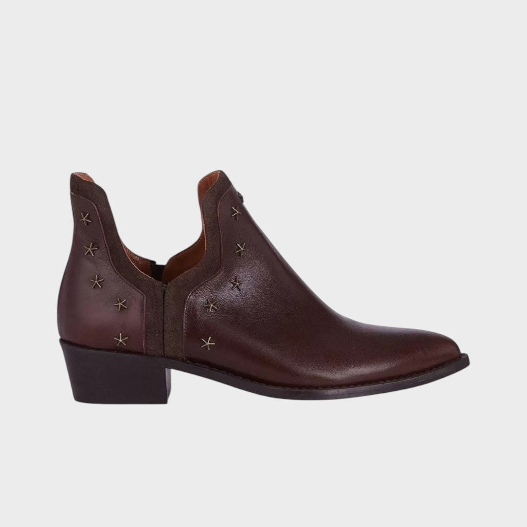 Estrella | Botins de Pele com Forma Ponta