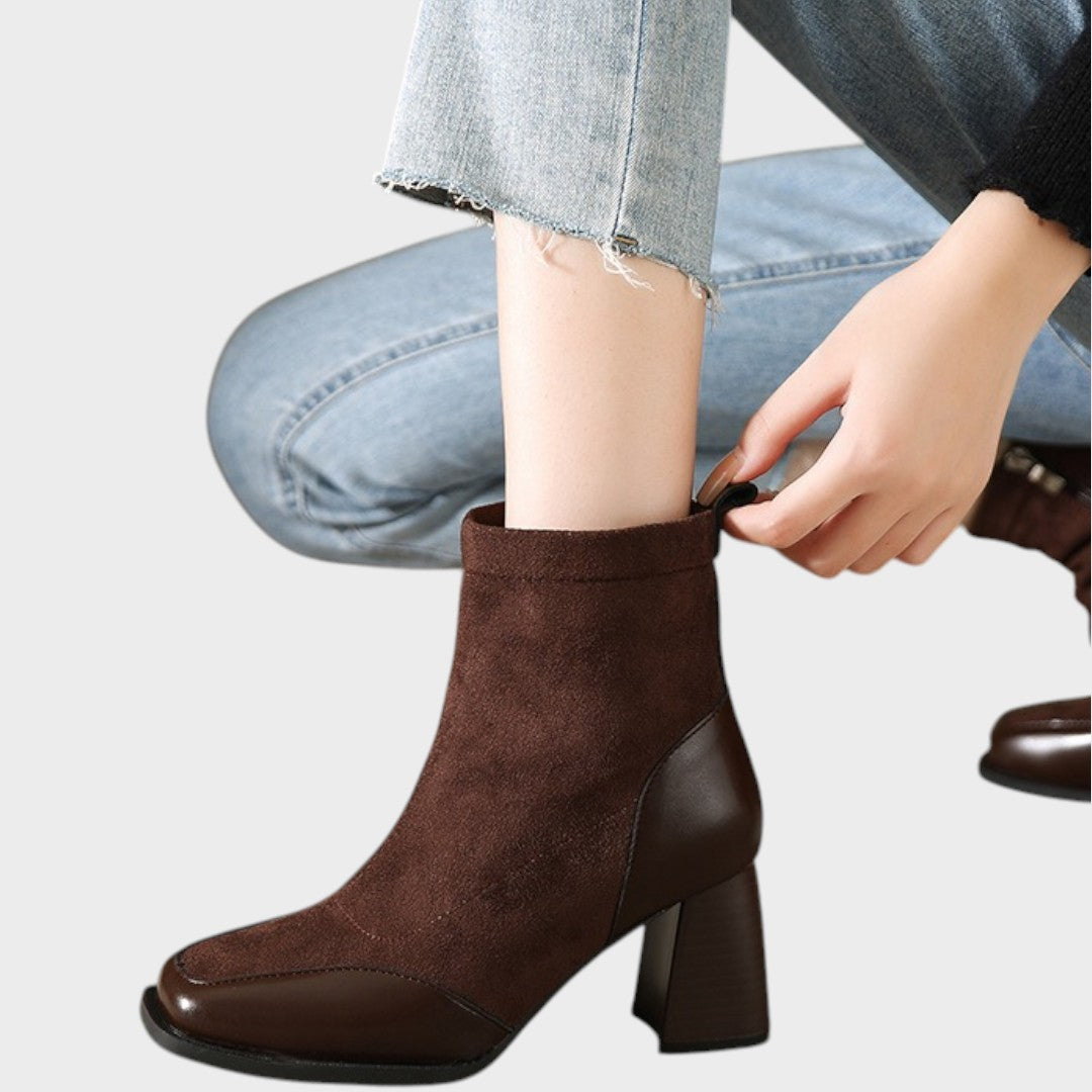 Verona | Botas de Ante com Detalhes de Pele