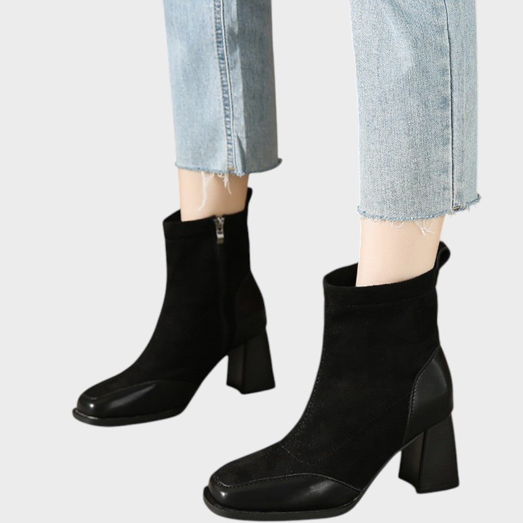 Verona | Botas de Ante com Detalhes de Pele