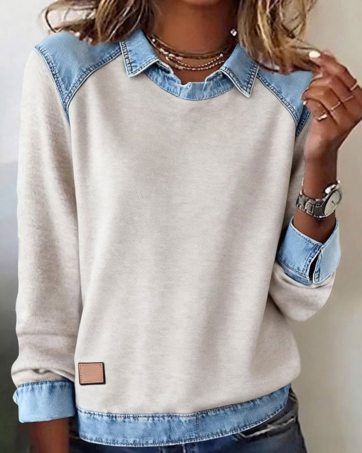 Carmo | Sweatshirt com pormenores em ganga