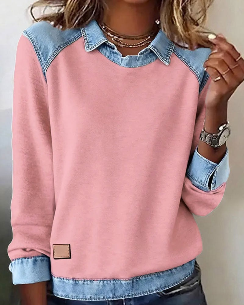Carmo | Sweatshirt com pormenores em ganga