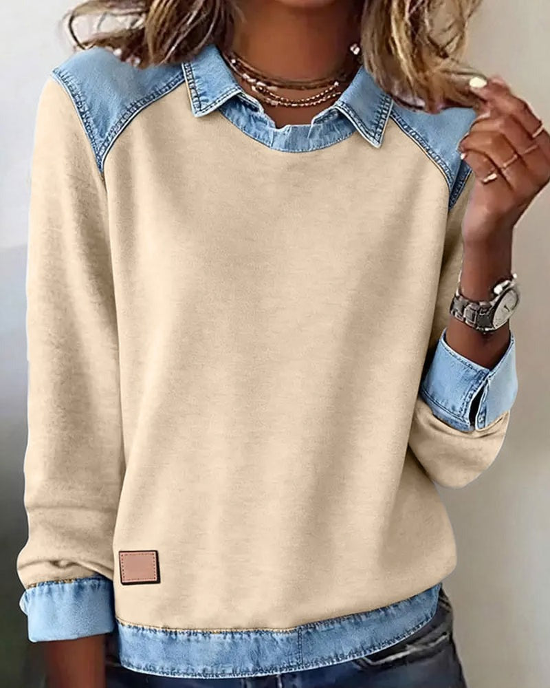 Carmo | Sweatshirt com pormenores em ganga