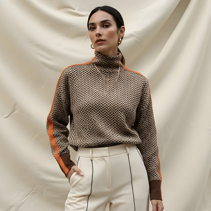 Gabriela | Camisola de Gola Alta Mélange