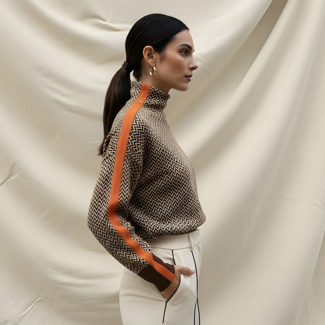 Gabriela | Camisola de Gola Alta Mélange