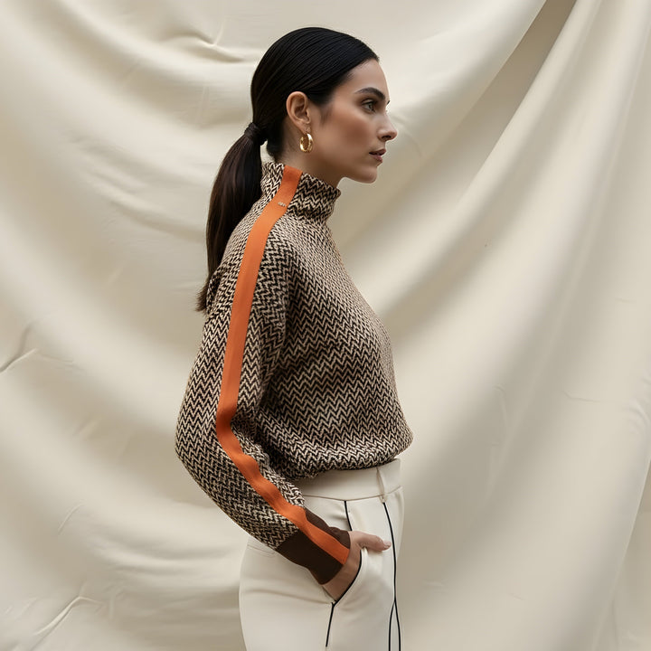 Gabriela | Camisola de Gola Alta Mélange