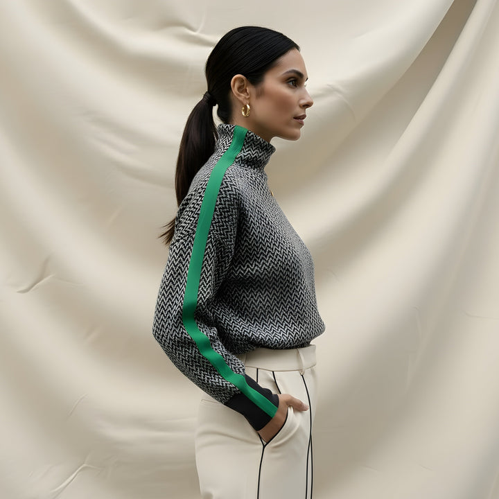 Gabriela | Camisola de Gola Alta Mélange