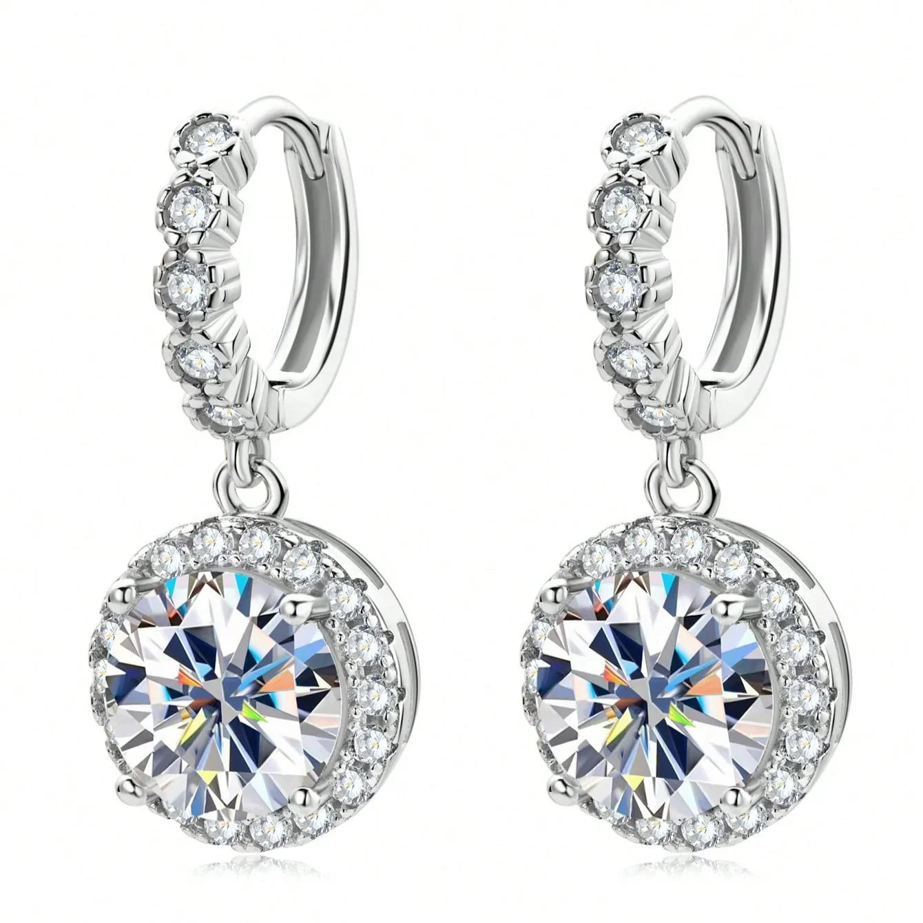 Pendentes Redondos de Moissanite