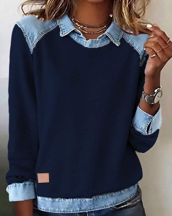 Carmo | Sweatshirt com pormenores em ganga