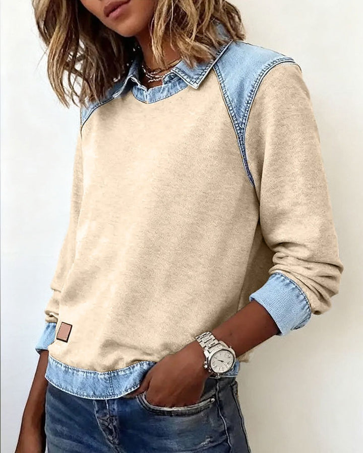 Carmo | Sweatshirt com pormenores em ganga