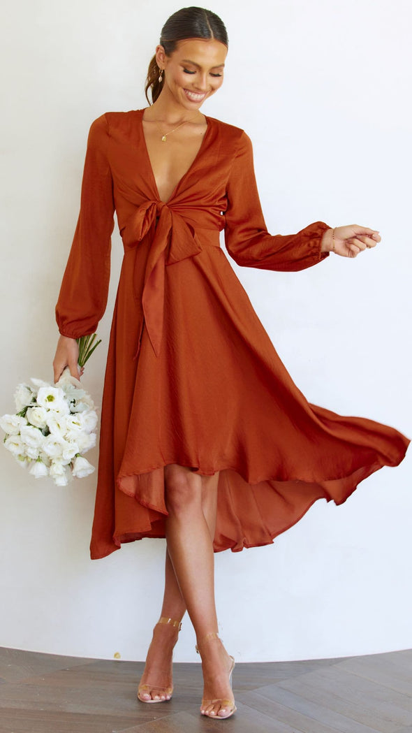 Ágata | Vestido midi de cetim