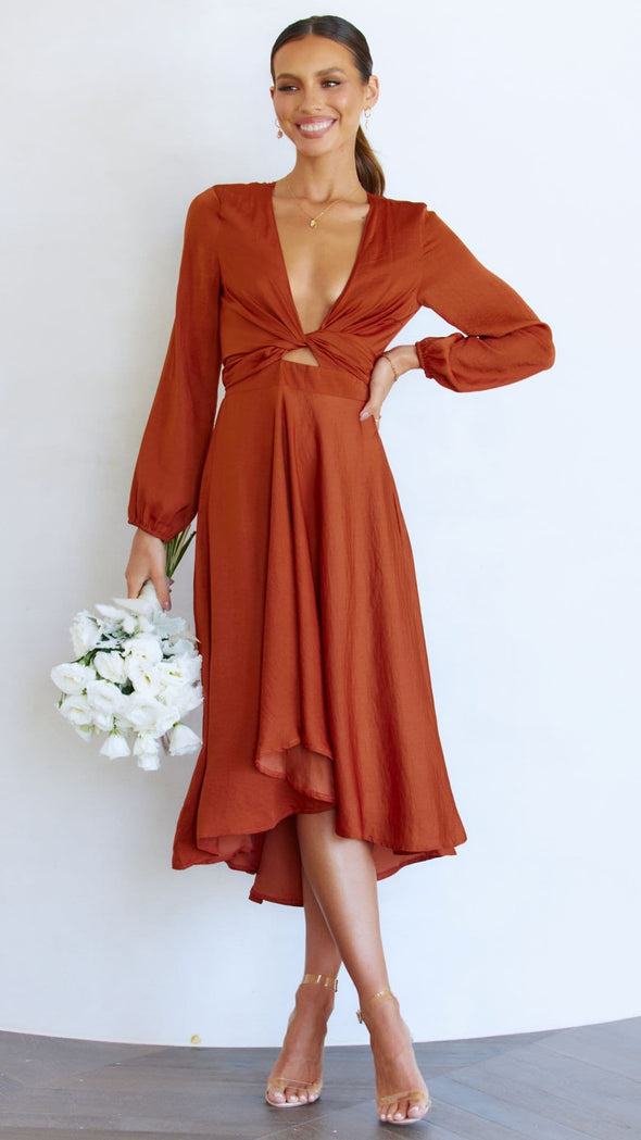 Ágata | Vestido midi de cetim