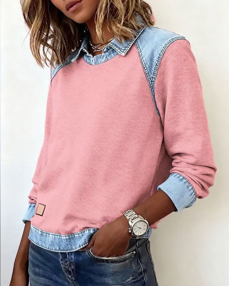 Carmo | Sweatshirt com pormenores em ganga