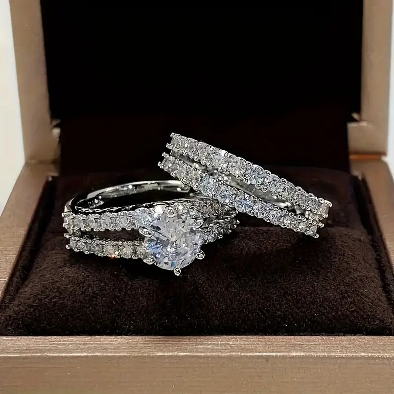 Conjunto de Anéis Resplandor Eterno | Ouro