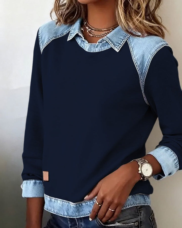Carmo | Sweatshirt com pormenores em ganga