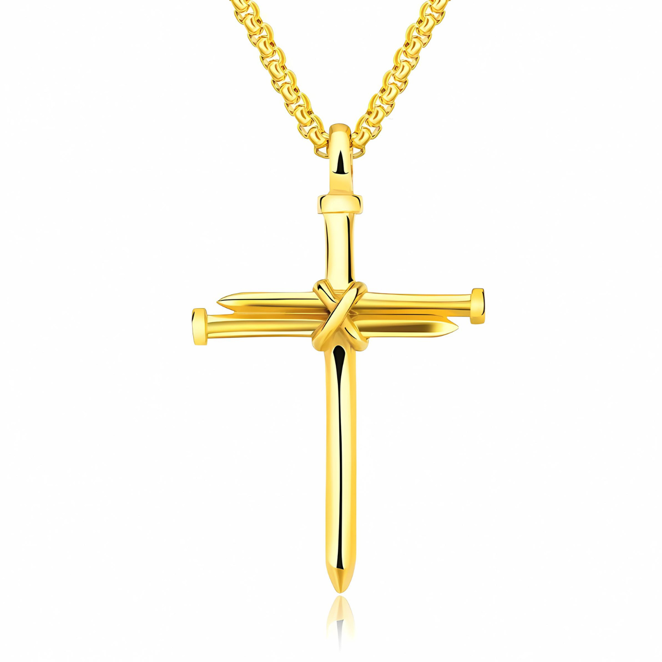 Colar com cruz em forma de prego