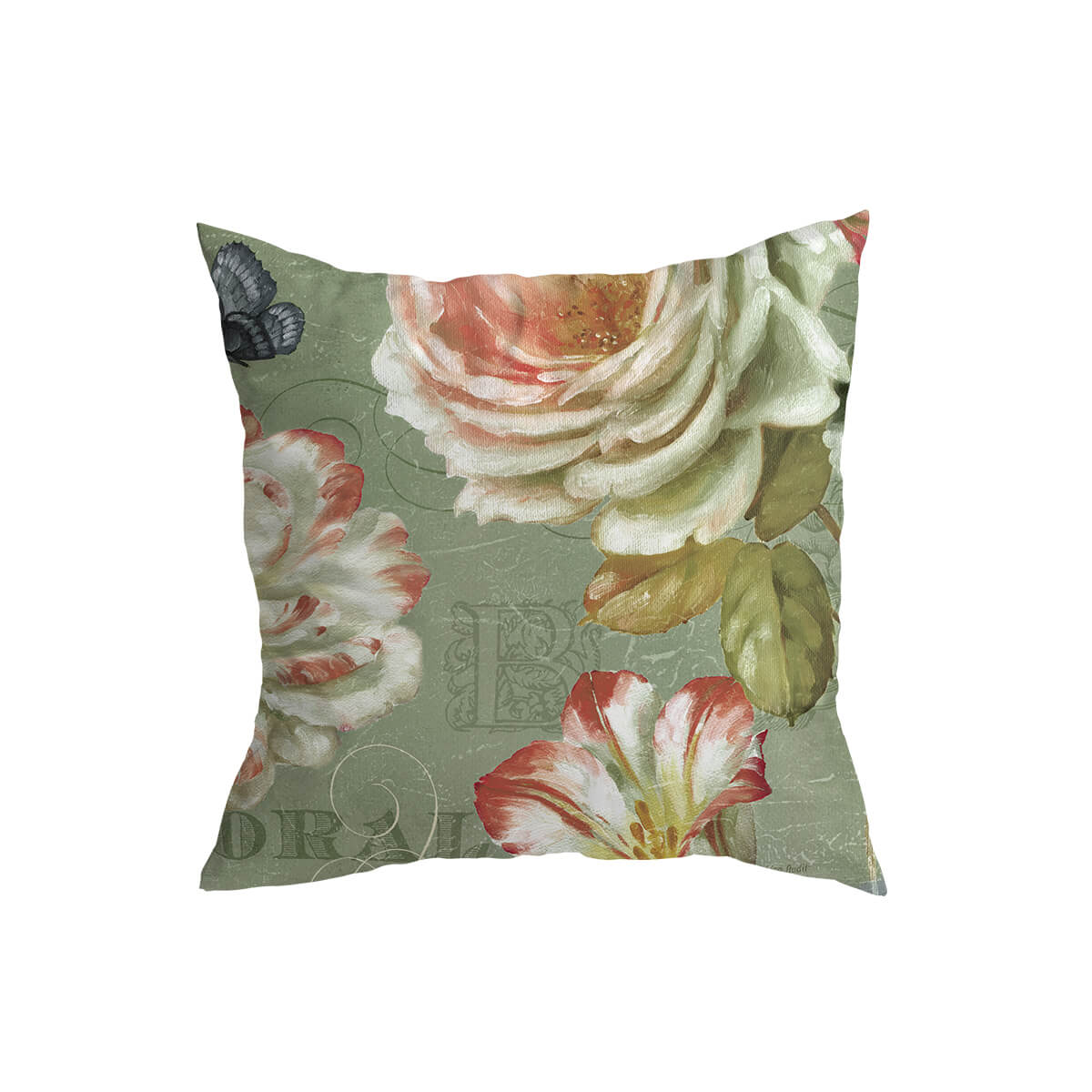 Capa de Almofadas Vintage de Flores de Primavera