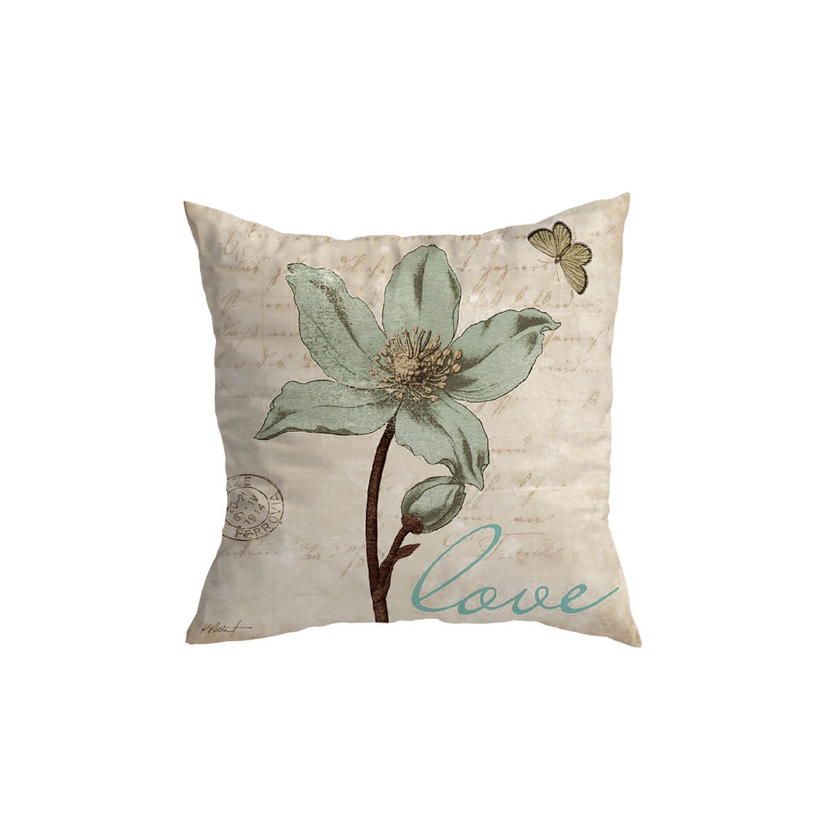 Capa de Almofadas com Flores de Borboleta
