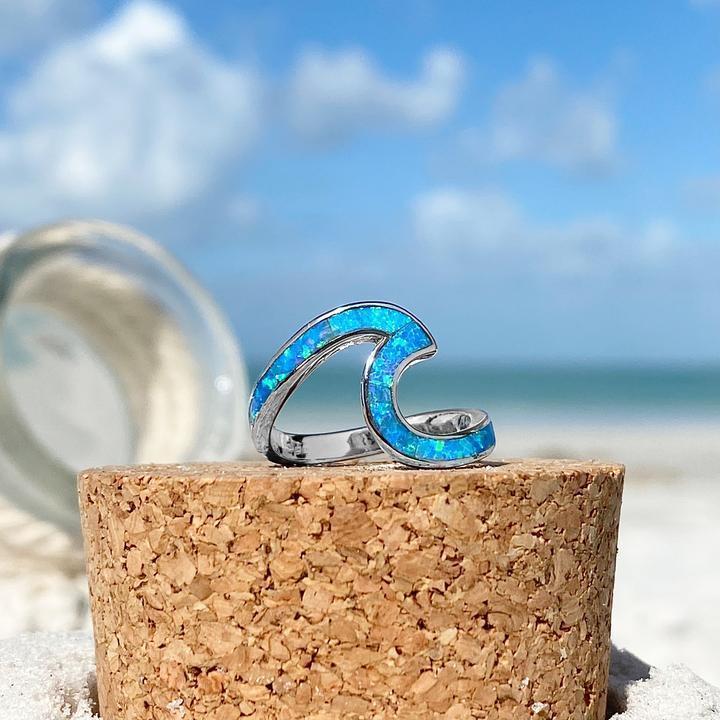 Anel Onda Azul