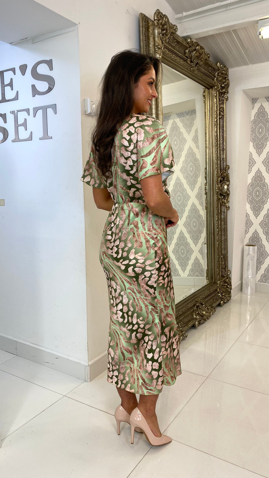 Aida | Vestido de cetim estampado