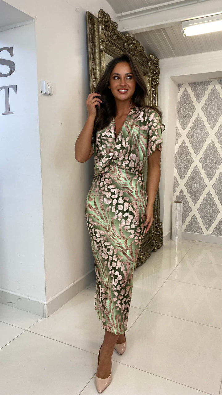 Aida | Vestido de cetim estampado