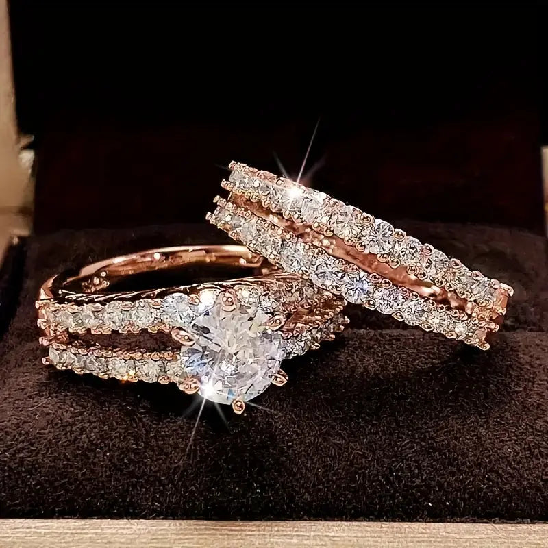 Conjunto de Anéis Resplandor Eterno | Ouro