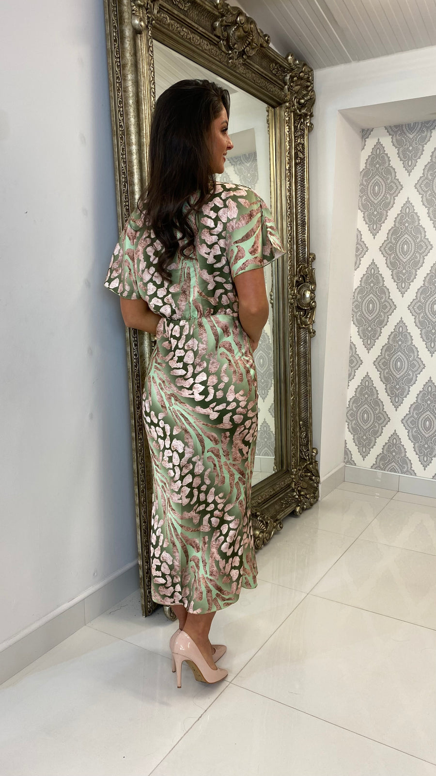 Aida | Vestido de cetim estampado