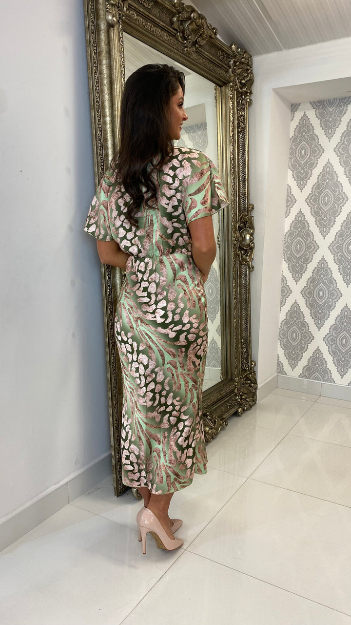 Aida | Vestido de cetim estampado