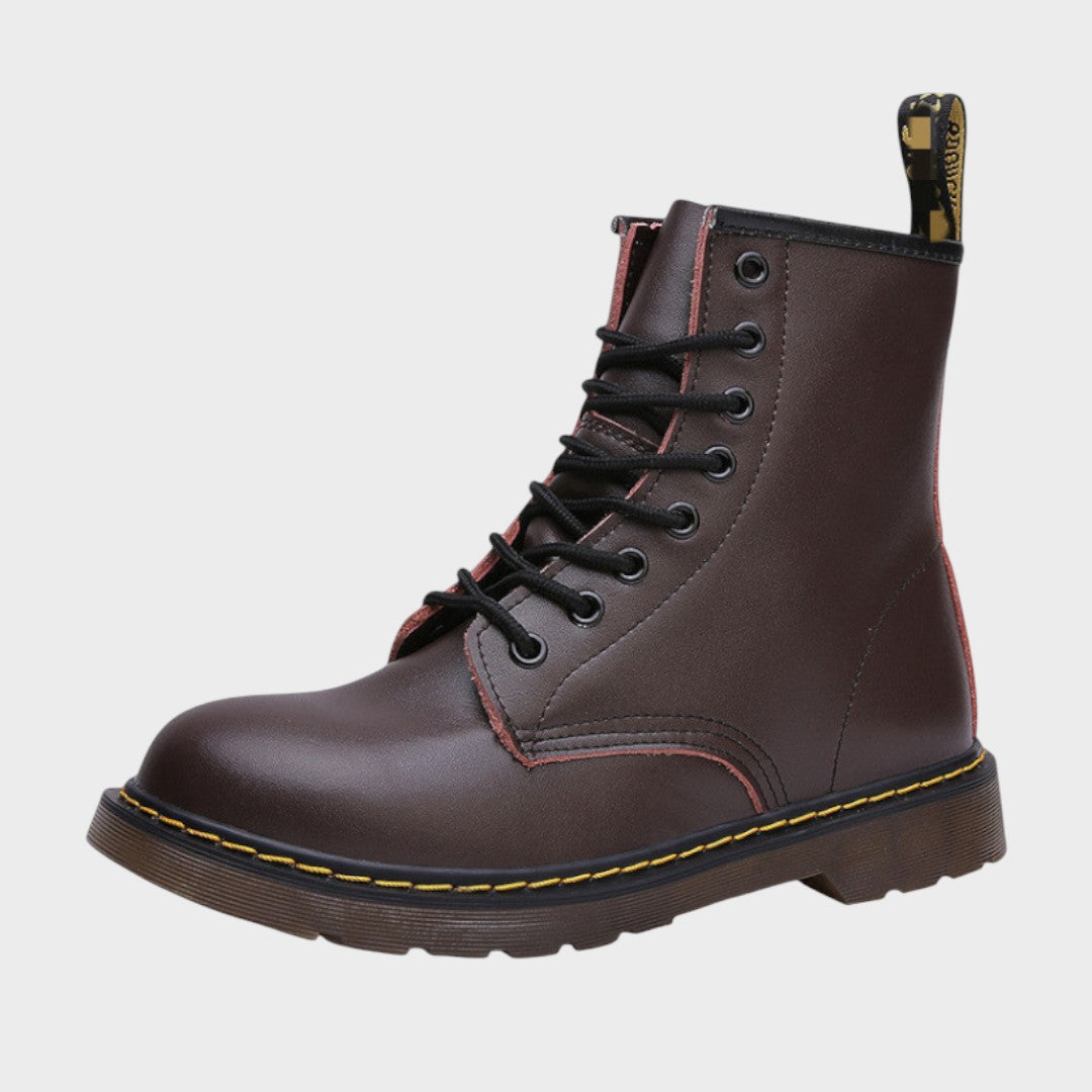 Mariana | Botas de Pele Estilo Militar com Cadarços