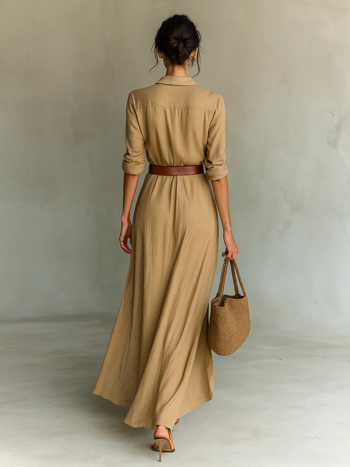 Maria Inês | Vestido-camiseiro maxi