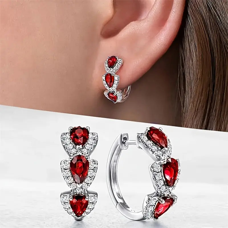 Brincos de Argola com Cristal Brilhante