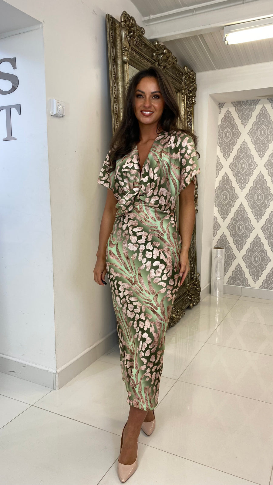 Aida | Vestido de cetim estampado