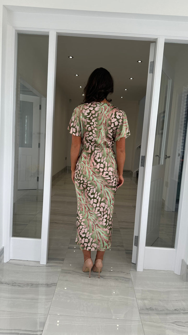 Aida | Vestido de cetim estampado