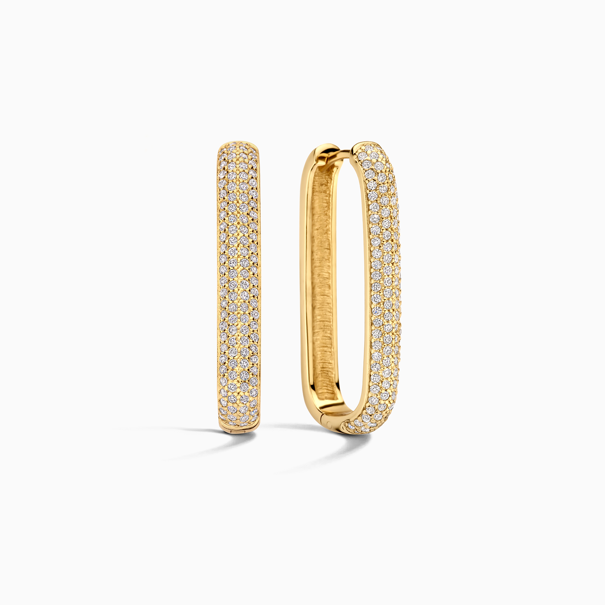 Aros grandes com pavé de ícones | Ouro branco