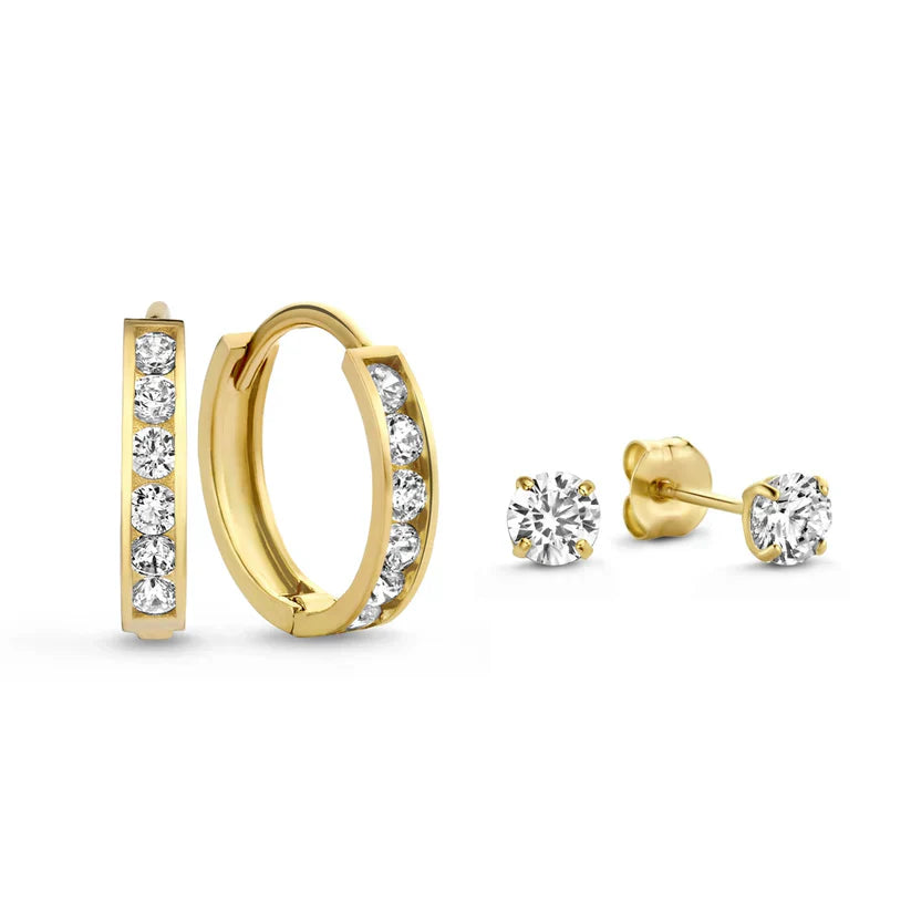 Brincos Dara Brillane Stone | Ouro Branco