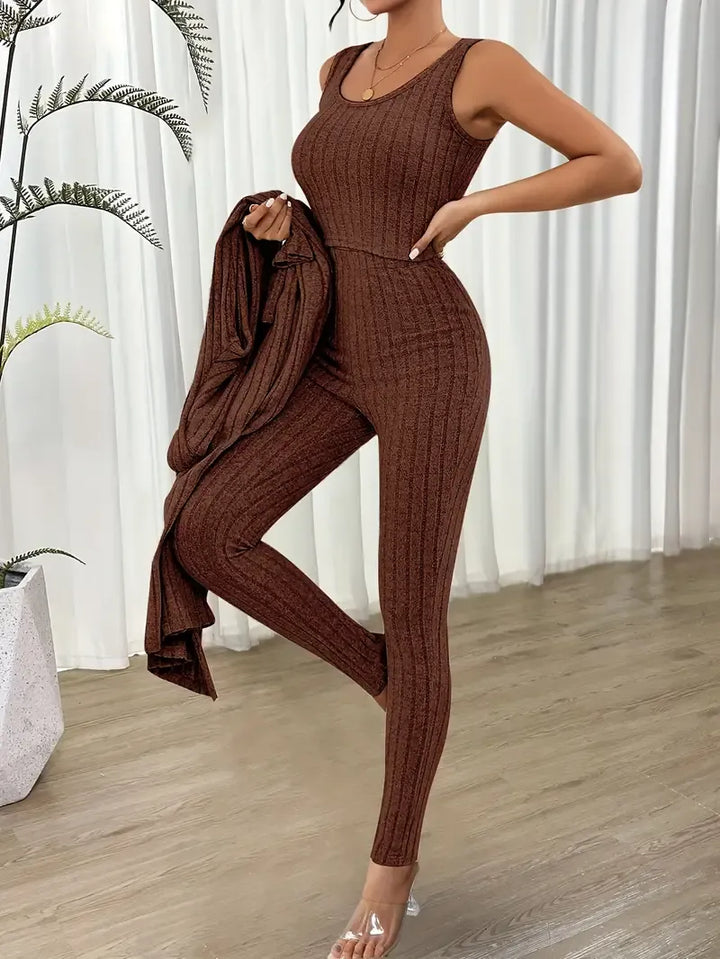 Andreia | Conjunto Canelado de Três Peças