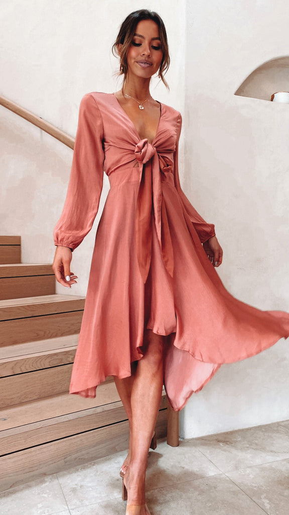 Ágata | Vestido midi de cetim