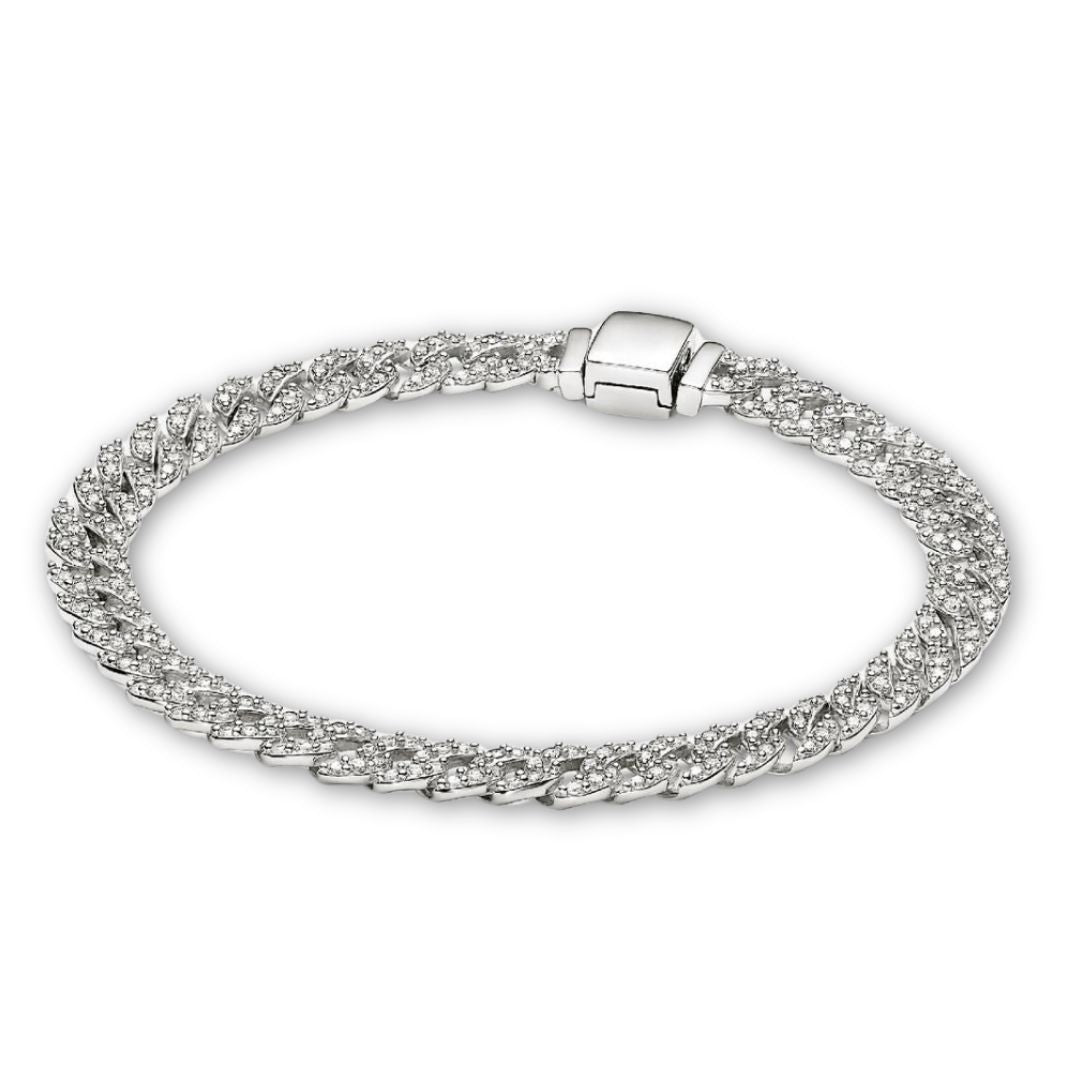 Pulseira Cubana de Moissanite | Ouro