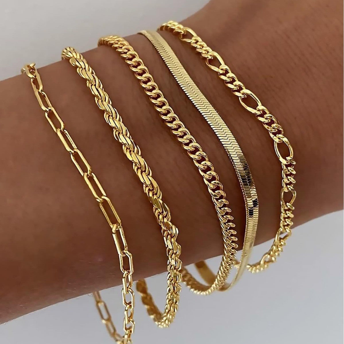 Conjunto de pulseiras Ellis Renner | Ouro branco
