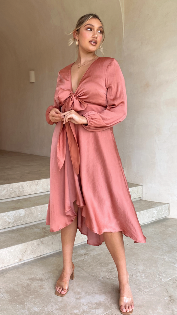 Ágata | Vestido midi de cetim