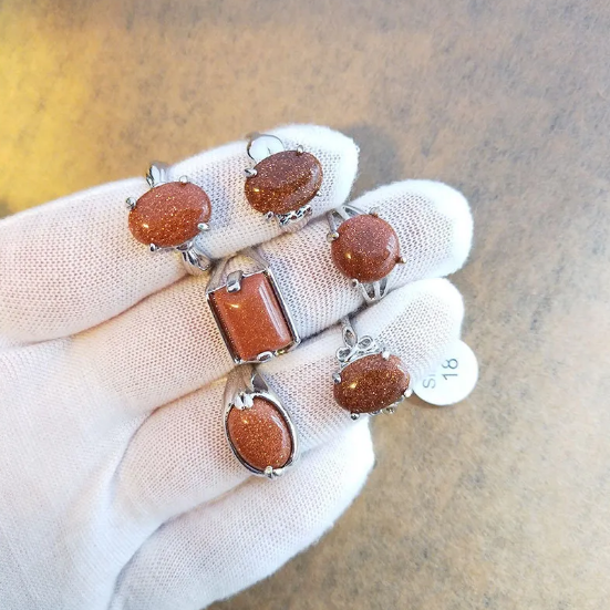 Conjunto de Anéis em Pedra Natural
