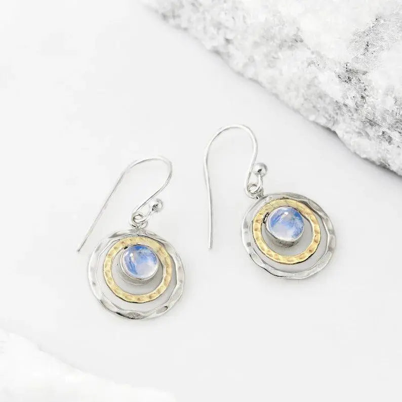 Brincos Boho Saturn com Opala Turquesa