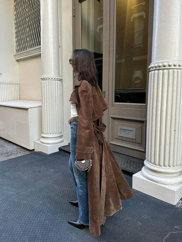 Clarisse | Trench em Pele Suede