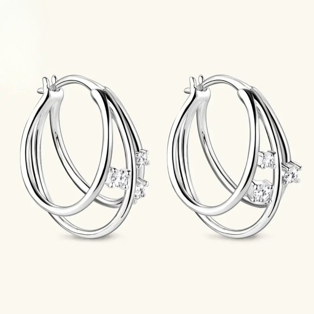 Brincos de Moissanite Sintético