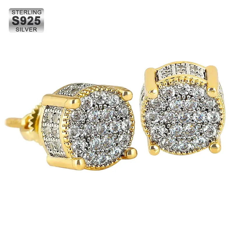 Conjunto de Brincos de Zircónia Prateados de Design Arrojado da ICED CHICS