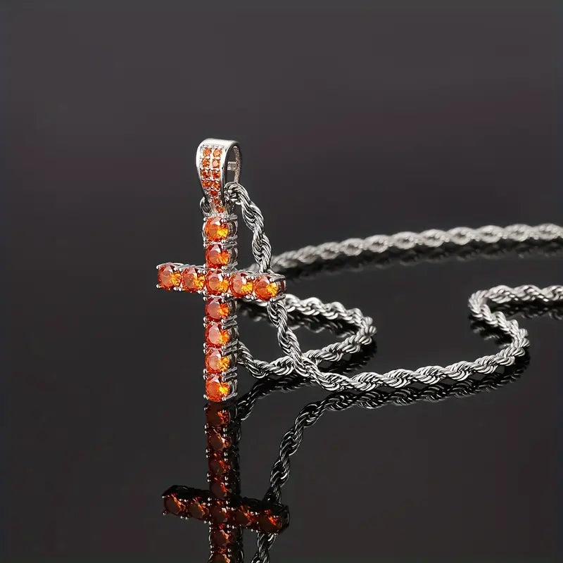 Colar com Pingente Cruzado