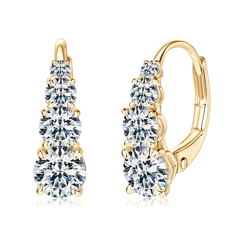 Pendentes de quatro pedras Carol | Ouro branco