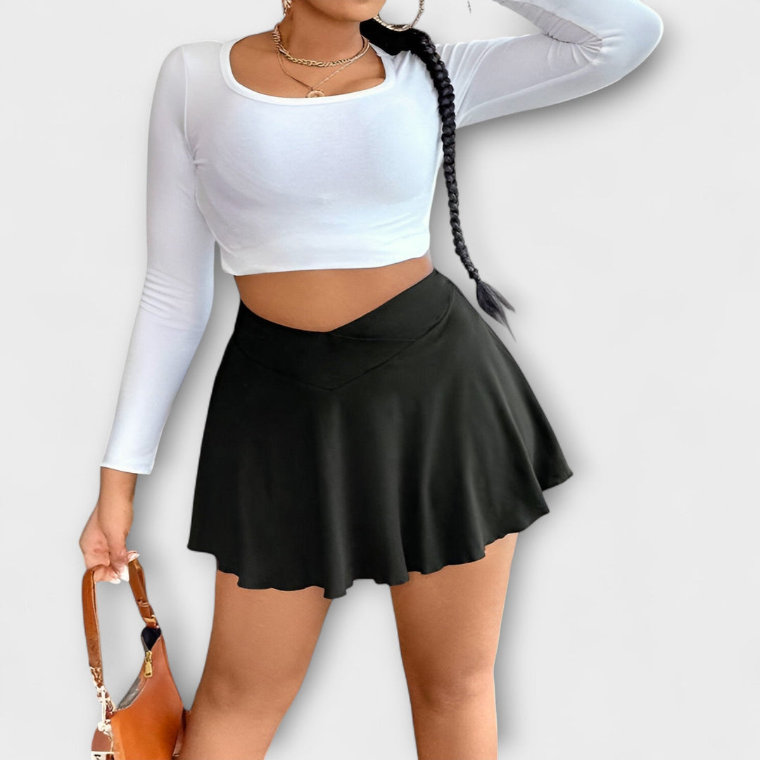 Gloria – Saia A-line de cintura alta