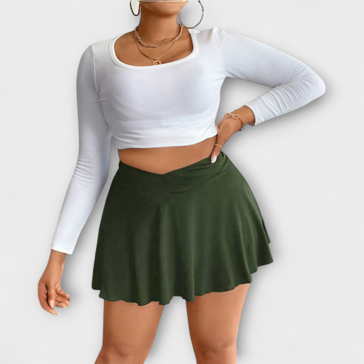 Gloria – Saia A-line de cintura alta