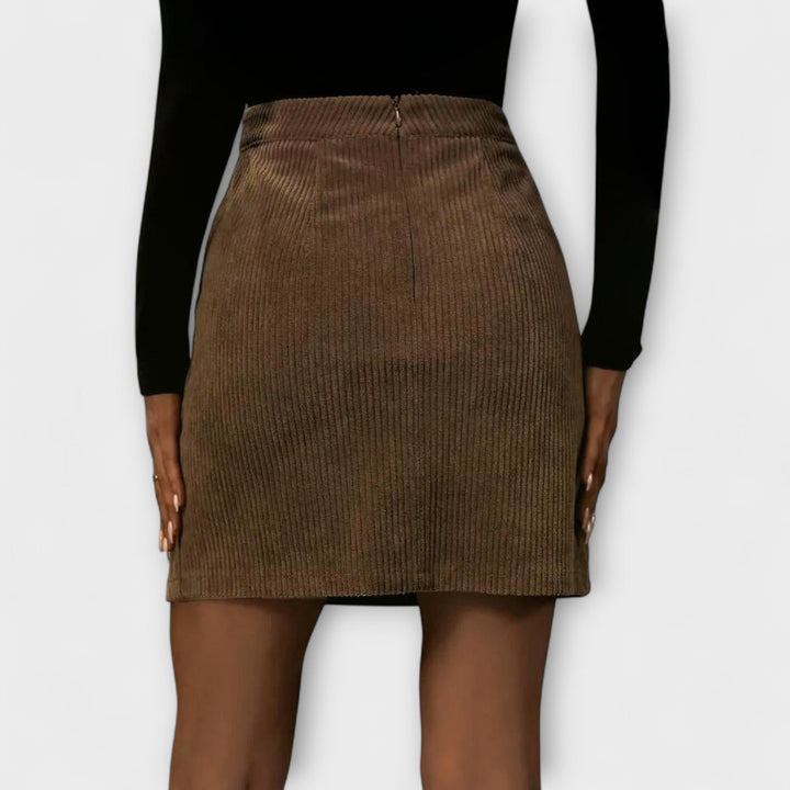 Nora – Vestido de terciopelo acanalado