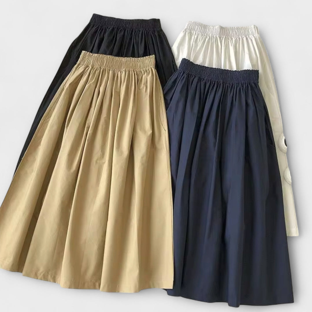 Serena – Saia A-Line com cintura alta